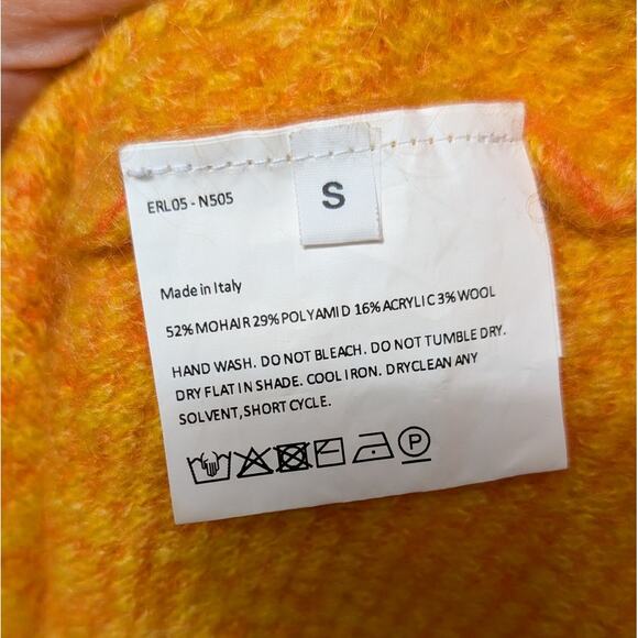 ERL Orange Gradient Mohair-blend Crewneck Unisex Sweater, size S - Picture 4 of 7